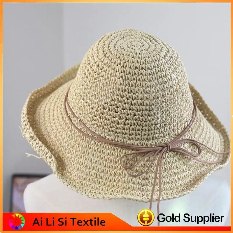 Spring/summer Unisex Craft Paper Shade Fishing Straw Hat