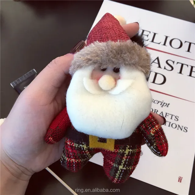 sale cute christmas gift handmade fabric santa claus keychain