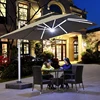 Outdoor Patio Umbrella Offset Big Square Cantilever Umbrella 3m With LED Light For Garden