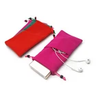Wholesale Custom Printed Velvet Power Bank Pouch Bag with logo
