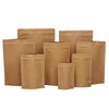 Wholesale Customizable Heat Seal Biodegradable Stand Up Kraft Packaging Bag with Aluminum Foil Lining