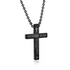Hot sale Black 316L stainless steel Cross Pendant Necklace with Bible text for men and women