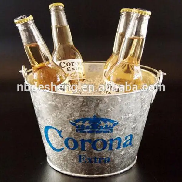 tin made corona ice bucket for beer promotion 5 l with bottle