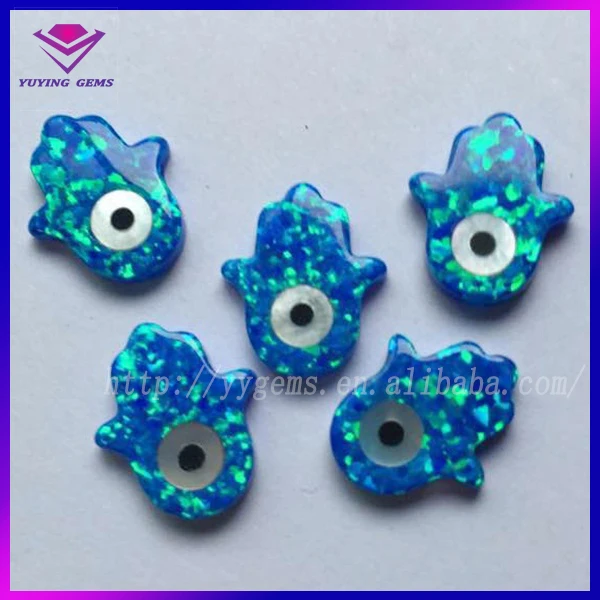 hand 11*13mm hamsa cabochon cut opal price blue fire evil eye