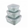 Household Items Wheat Straw Container 4 Side Locked Lunch Box Set