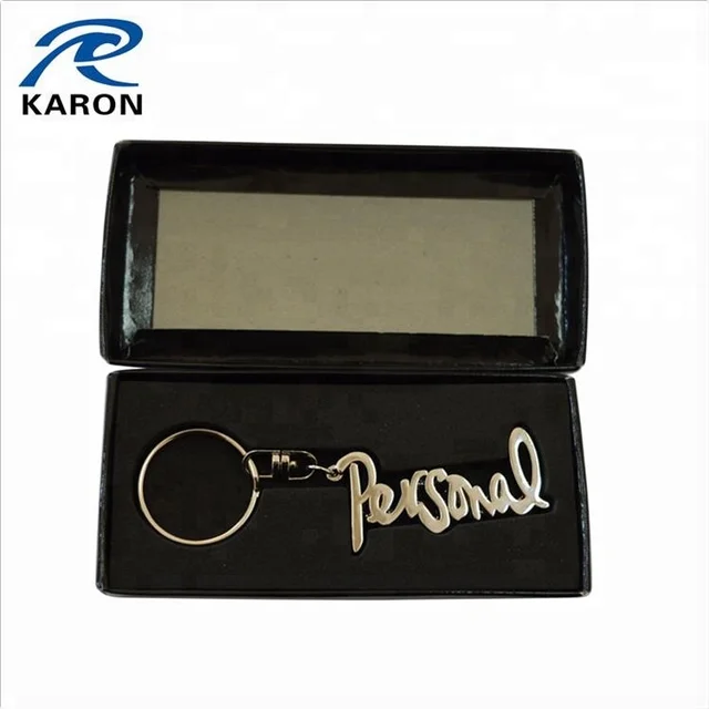 wholesale cheap custom metal craft keychain with gift box