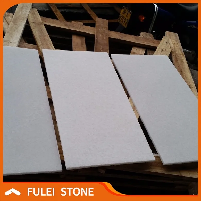 Honed cheap chinese crystal pure white marble floor tile