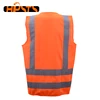 blue mesh reflective traffic use safety vest with zipper