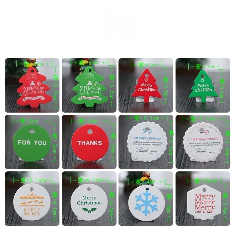 design kraft hang christmas gift paper tag with jute string