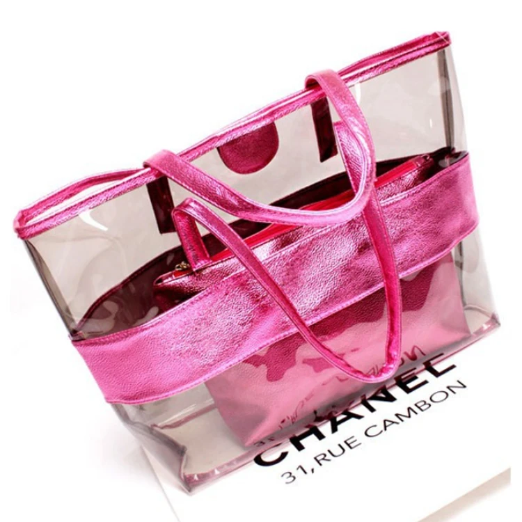 Osgoodway2 Waterproof 2 in 1 Transparent PVC Hand Bag Single Shoulder Summer Women Beach Tote Bag, Rose, blue, gold, brown
Osgoodway2 Waterproof 2 in 1 Transparent PVC Hand Bag Single Shoulder Summer Women Beach Tote Bag, Rose, blue, gold, brown