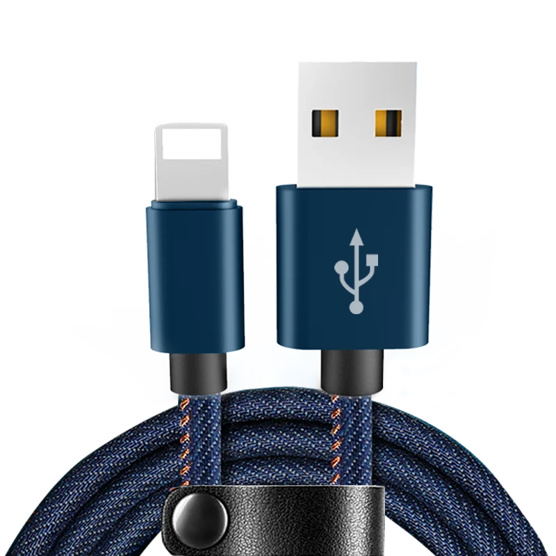 XYZLink Hot Sale 3M/10ft 2.0A Jean Cloth USB Cable for iPhone - ANKUX.COM