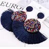 free shipping hot 2019 new Bohemia Statement Tassel Earrings Round Drop Multicolor Earrings for Women Jewelry