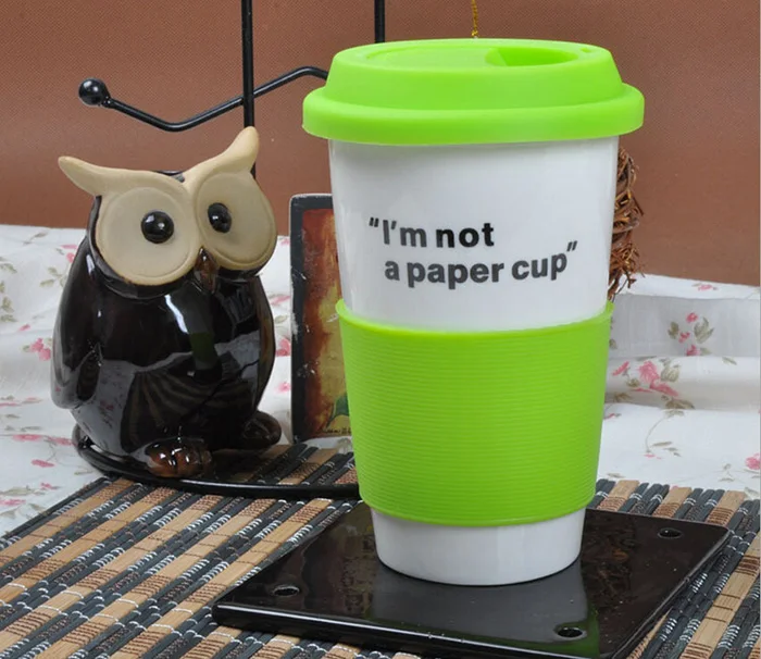silicone lid cup ceramic mug