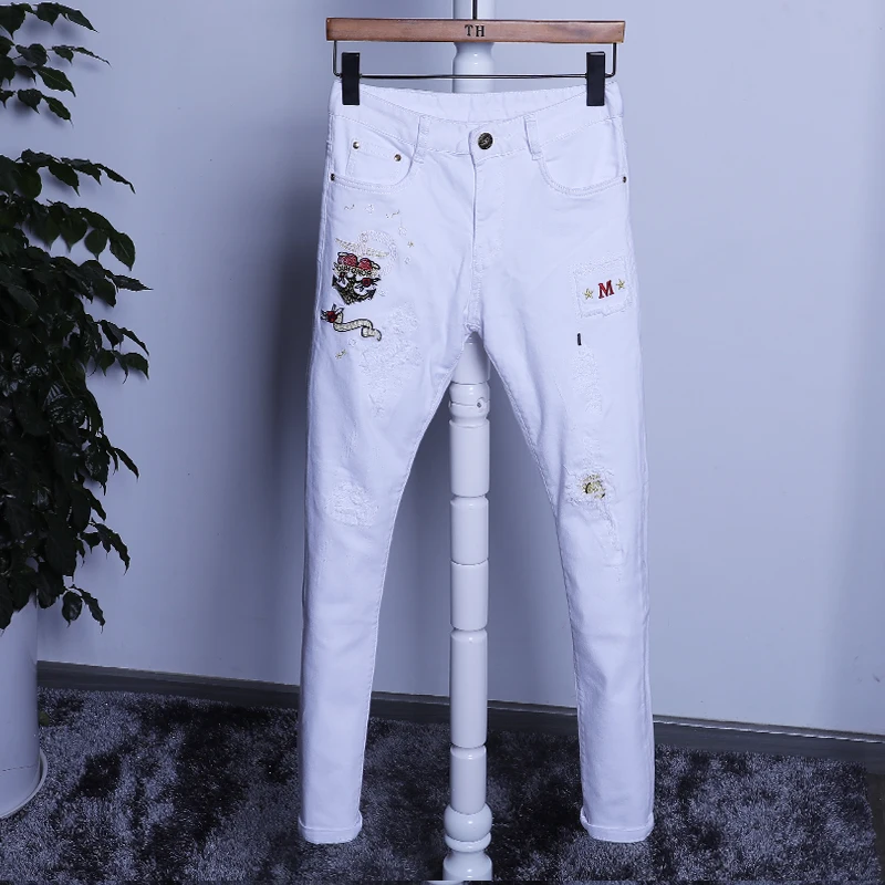 Distressed stretch stylish denim 2021 skinny slim ripped white jeans pants men casual
Distressed stretch stylish denim 2021 skinny slim ripped white jeans pants men casual