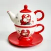 Hot sale gifts Christmas decoration ceramic coffee cups and saucer tea sets