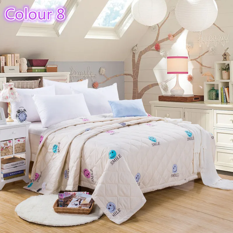 2016 lovely Cartoon Style summer Comforter quilts blanket/pink Smile design/twin full queen king size quilts