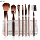 Portable 7PCS makeup tools brushes set with non shedding flexible and firm synthetic bristle for a beginner in cosmetics