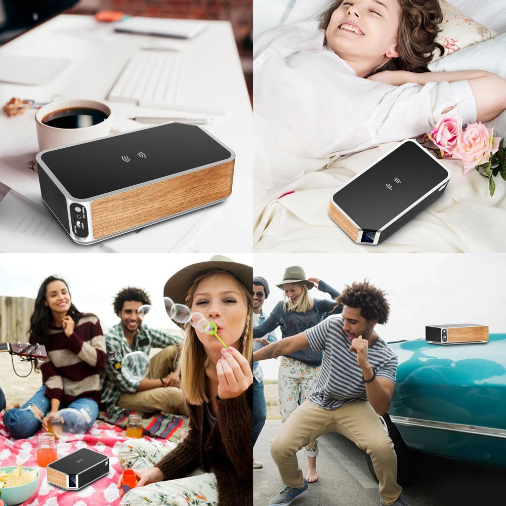 built in wireless charger bluetooths speaker with alarm clock - ANKUX.COM