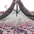 Overlay Multicolor Sequined Overlay Multicolor Sequined Tulle Lace Fabric Skirt Manufacture embroid lace fabric