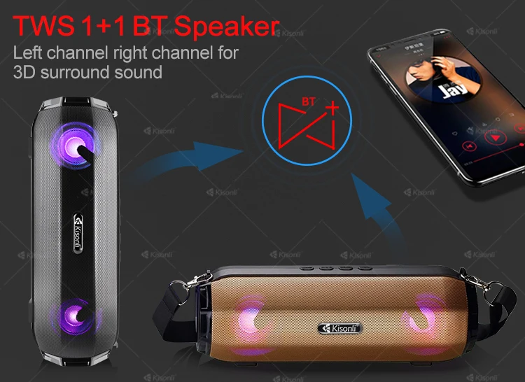 Portable Wireless Speaker LED glowing speaker Supported Blue-tooth/TWS/FM radio - ANKUX.COM