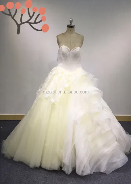 bridal gown design real picture puffy wedding dress