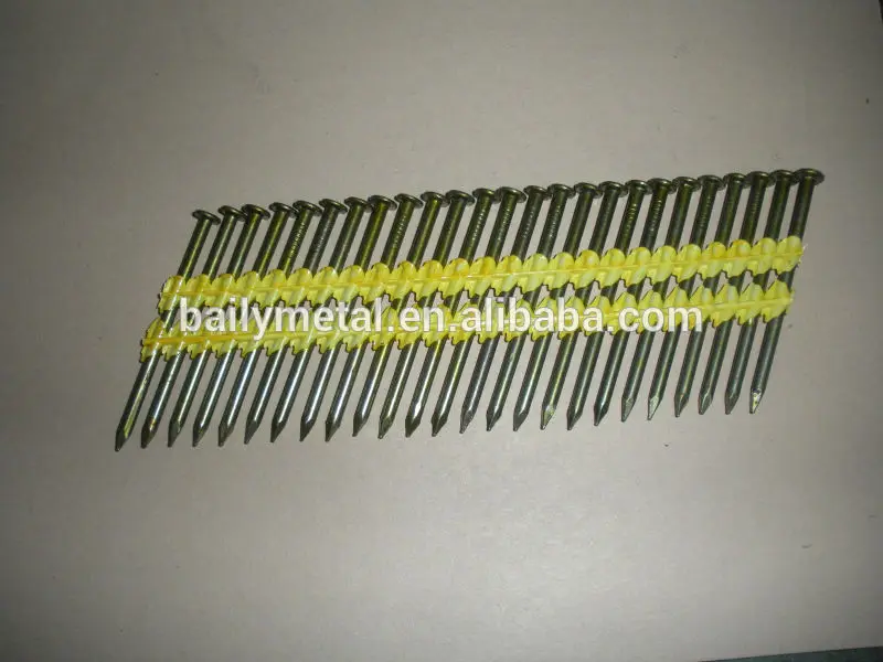 Factory direct high quality 21 degree plastic strip nails ring shank for USA market