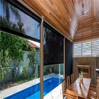 Motorized blinds shutter lowes price outdoor roller blinds windproof fireproof fabric materials