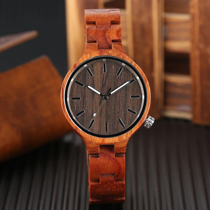 Ladies Watches 2017 Full Natural Bamboo Wood Watch Women's Bracelet Quartz Wrist Watch Unique Beauty Relogio Feminino (1)
