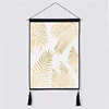 Low MOQ custom printed woven artwork painting hangings with tassels