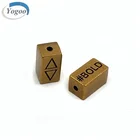 Personalized Brand Name Engraved Metal Beads Custom Made Metal Logo Beads