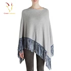 Solid Color Tassel Shawl Cashmere Silk Importers