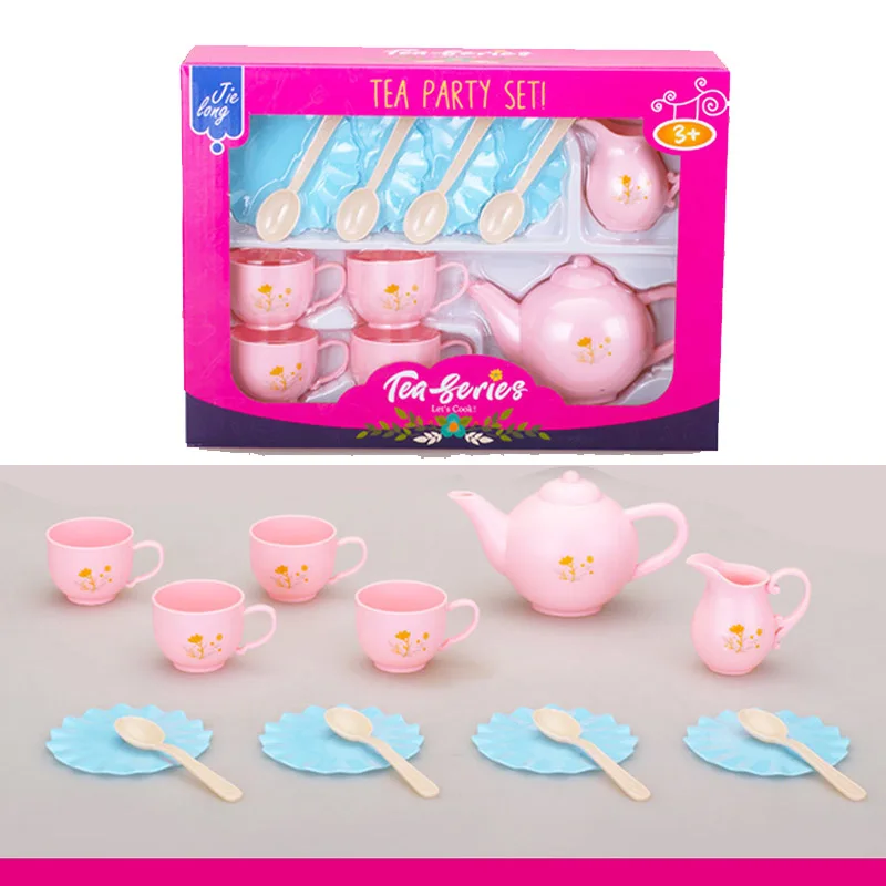 Rolle Pretend Spielen Kunststoff Tee Tassen Spielzeug Set Für Mädchen Kinder Küche Spielen Set Fabrik Preis Neue 290