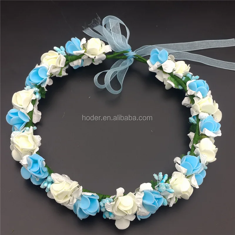 handmade foam rose flowers head wreath for wedding headdress and