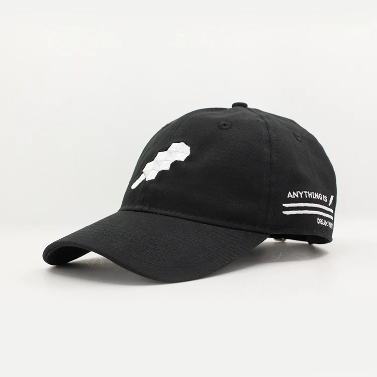 OEM cheap price black cotton hat, strap back hats caps baseball