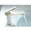 Russia Hot Sale Single Handle White and Gold Finish Brass Faucet
