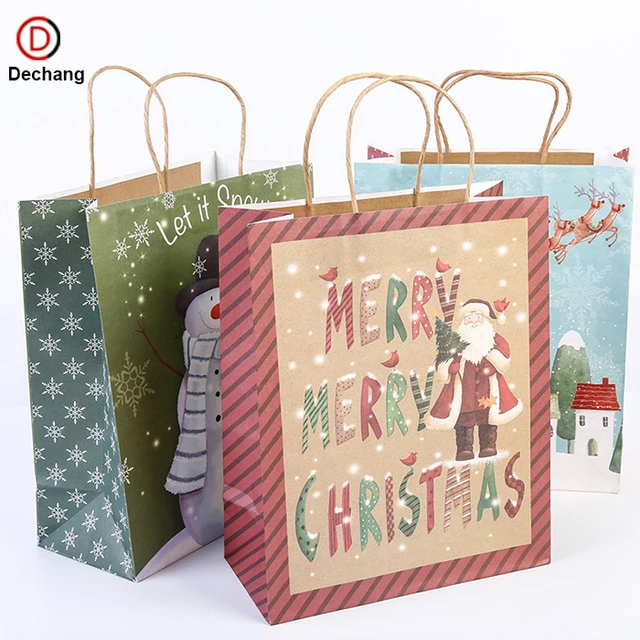 sale festival fancy christmas brown kraft shopping paper gift