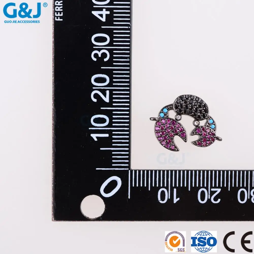 Guojie brand wholesale fashion crab jewelry charm pendant cubic zirconia loose beads crystal pendant