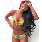 New personality print sexy split hard bikini swimsuit