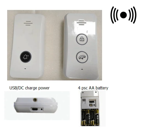 Factory price  audio wireless intercom support AA*4 battery charge power long range audio  intercom for villa