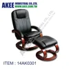 Brand new modern upholstered wooden leisure chair with ottoman
