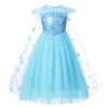 Girl New Elsa Princess Dress Children's day Costume Party Dress Gown Fantasy Kids Birthday Dress