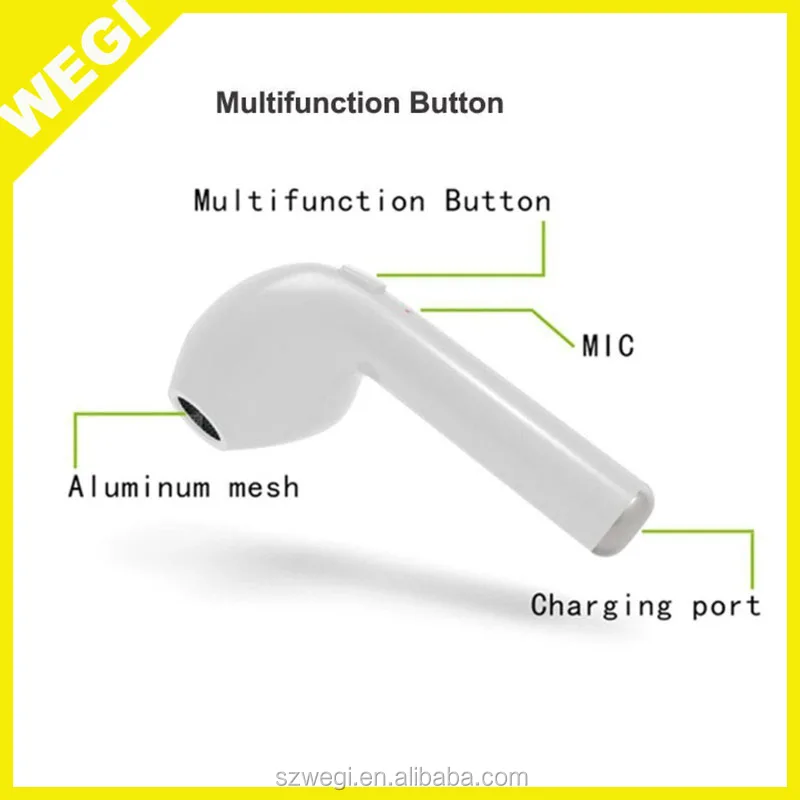 2017 bt Single Earbud v4.1+EDR Wireless Left Earpiece Handsfree Stereo Earphone i7 - ANKUX.COM
