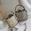 best quality straw bucket bag 2 way leisure tote knitting bag beach bag