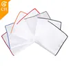 Cheap Men Cloth Hemstitch Microfiber Polyester White Handkerchief