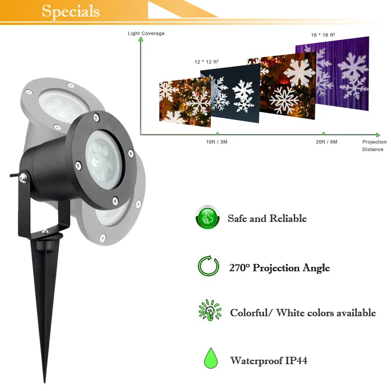 Holiday Lighting Christmas Snowflake projector Outdoor led lawn light Waterproof for Garden decor White RGB with Power plug, Mixed
Holiday Lighting Christmas Snowflake projector Outdoor led lawn light Waterproof for Garden decor White RGB with Power plug, Mixed