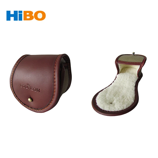 Canvas and leather small size fishing reel pouch fly reel cover, Brown, or customize
Canvas and leather small size fishing reel pouch fly reel cover, Brown, or customize