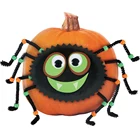 Halloween Ornament Pumpkin Decoration with 3D Spider Sticker
