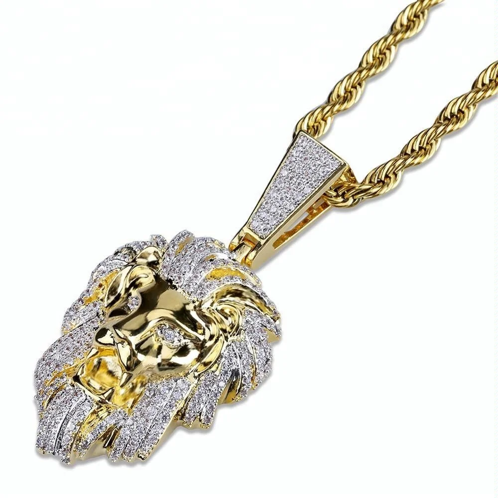 Personality Lion Head Hip Hop Gold Genuine Chrome Plated Cubic Zircon Men's Pendant Necklace
Personality Lion Head Hip Hop Gold Genuine Chrome Plated Cubic Zircon Men's Pendant Necklace