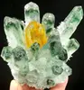 Rare Natural Green Ghost Pyramid Quartz Reiki Crystal Cluster