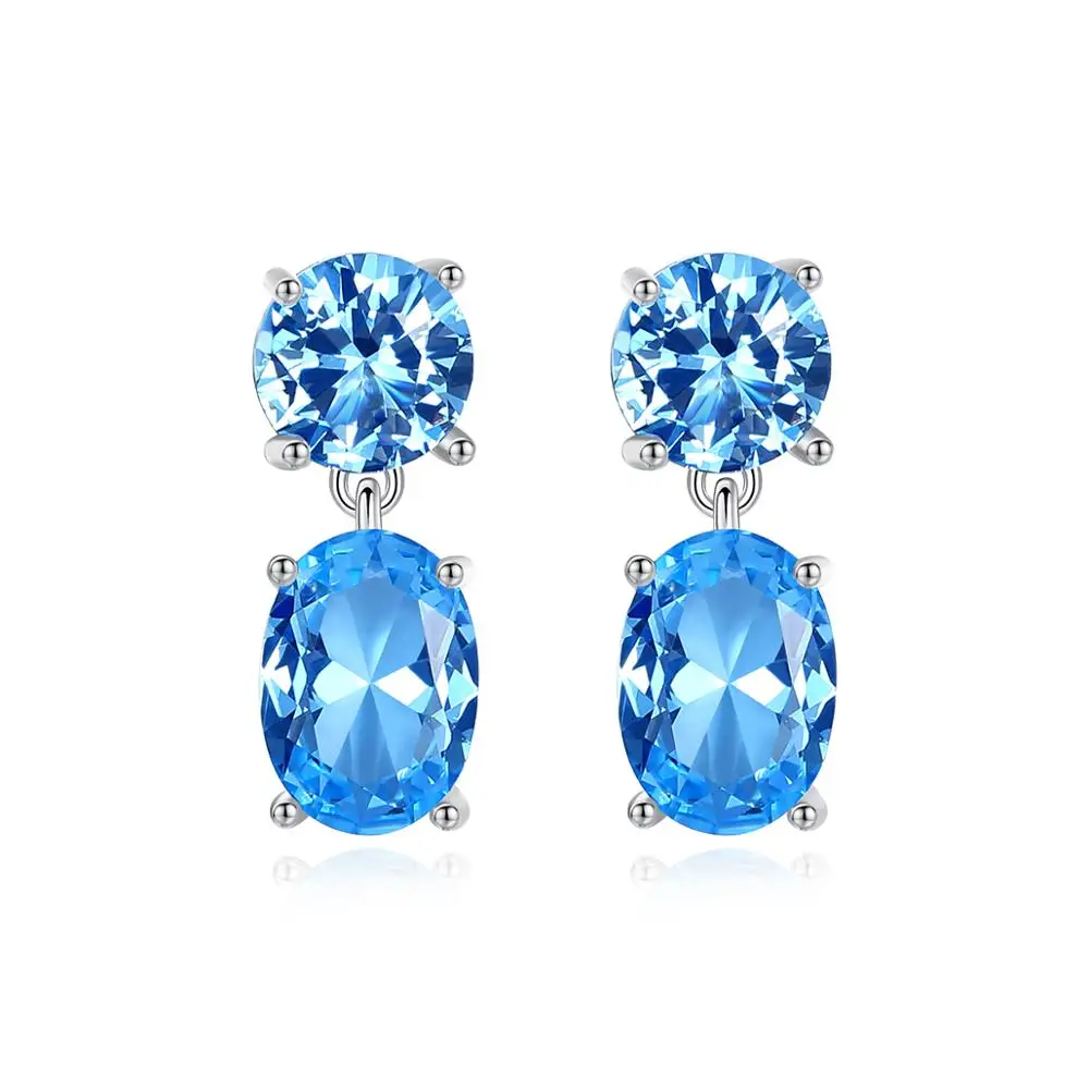 CZCITY Nickel Free 925 Sterling Silver Geometric Oval Earrings for Women Blue Topaz Double Oval Earring Jewelry
CZCITY Nickel Free 925 Sterling Silver Geometric Oval Earrings for Women Blue Topaz Double Oval Earring Jewelry